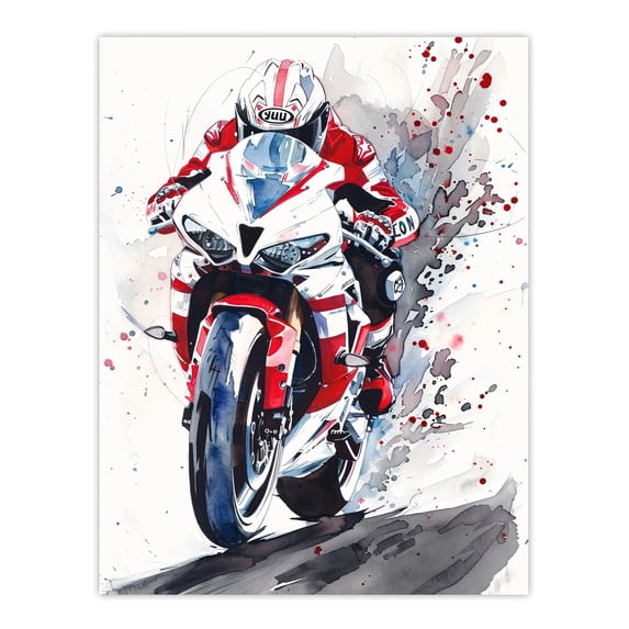 Superbike Speed Poster - A2 - Bikes wall art