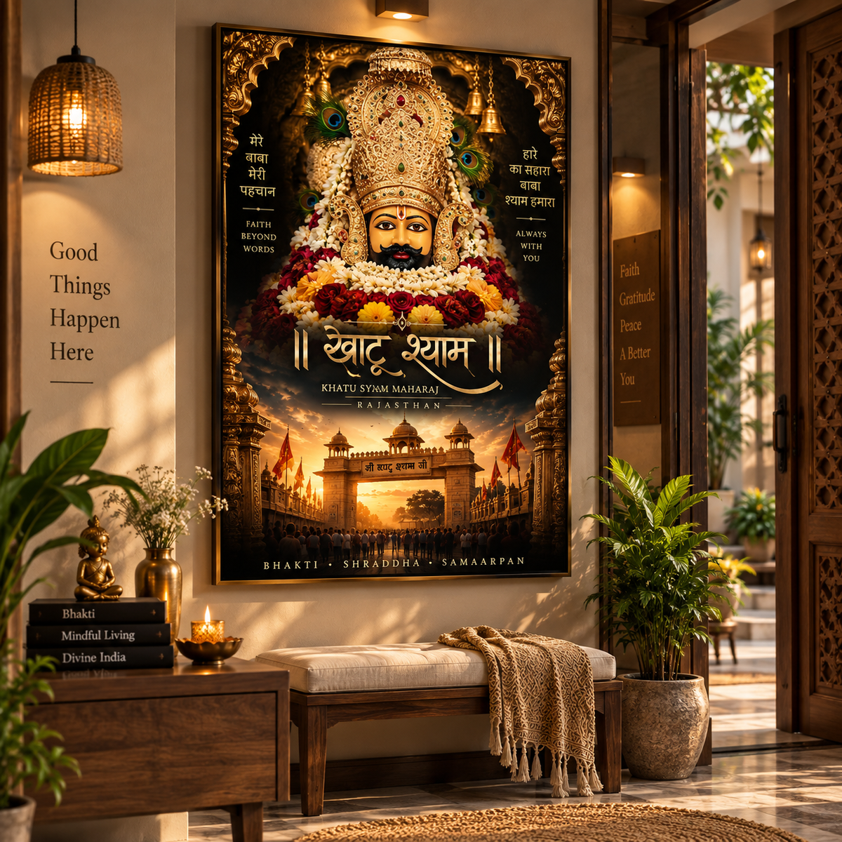Khatu Shyam Maharaj Rajasthan Spiritual Metal Poster - Divine Grace and Devotion 4
