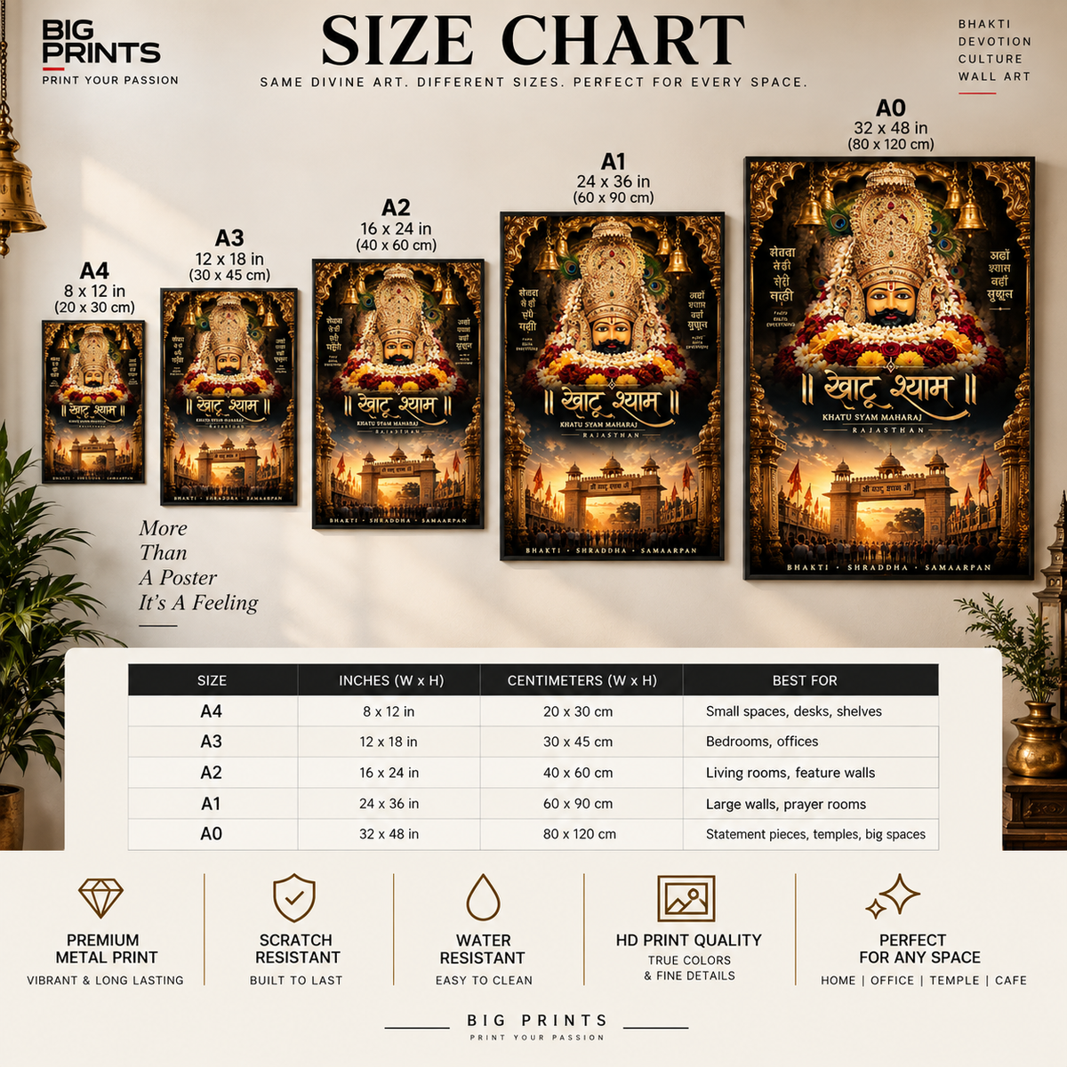 Khatu Shyam Maharaj Rajasthan Spiritual Metal Poster - Divine Grace and Devotion 4