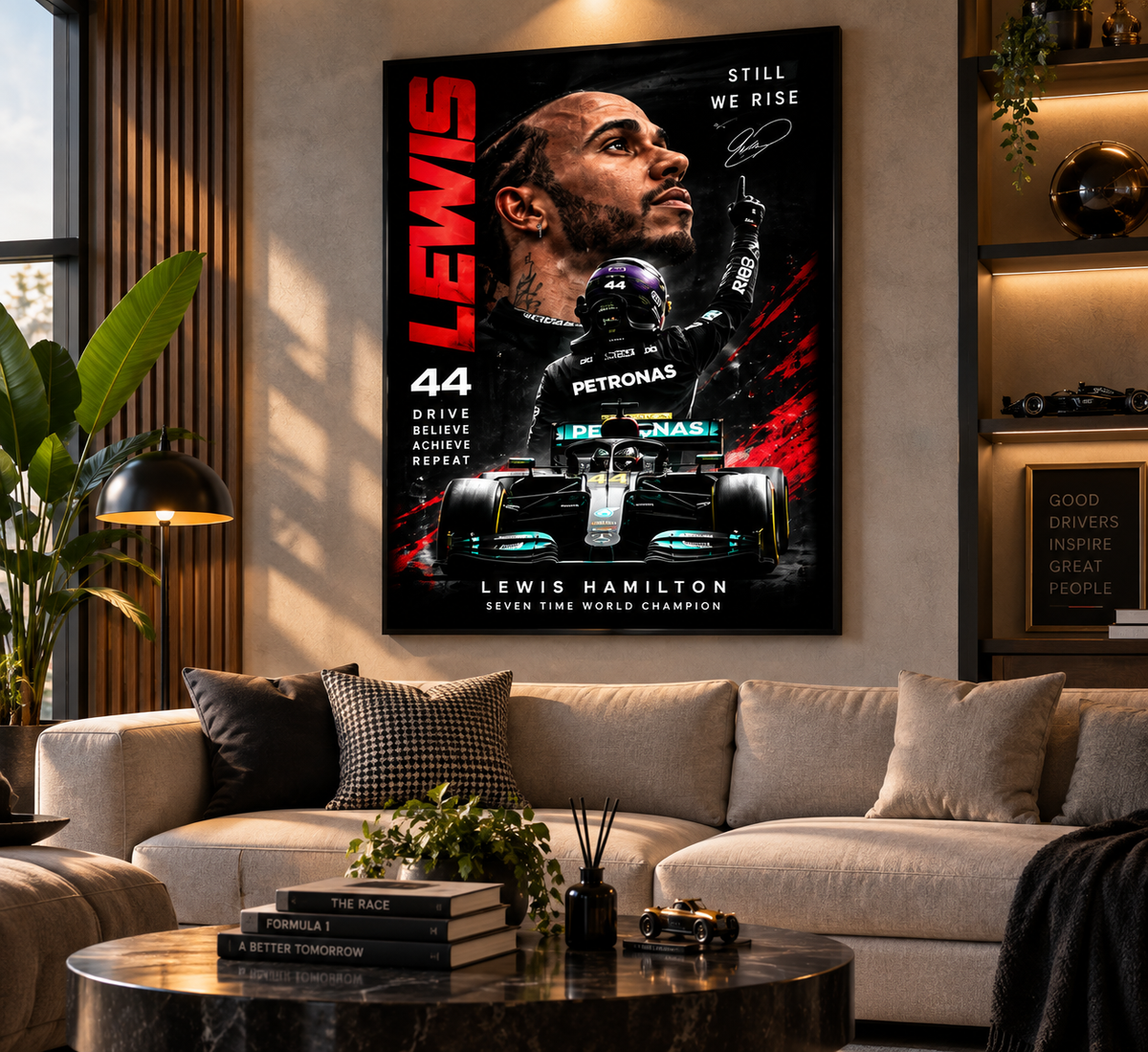 Lewis Hamilton F1 Art Metal Poster