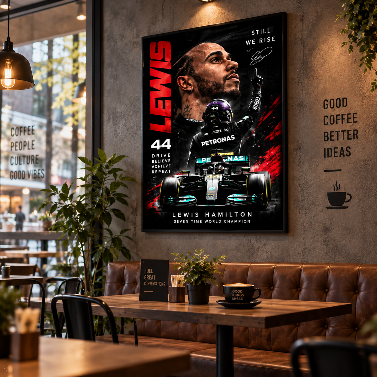 Lewis Hamilton F1 Art Metal Poster