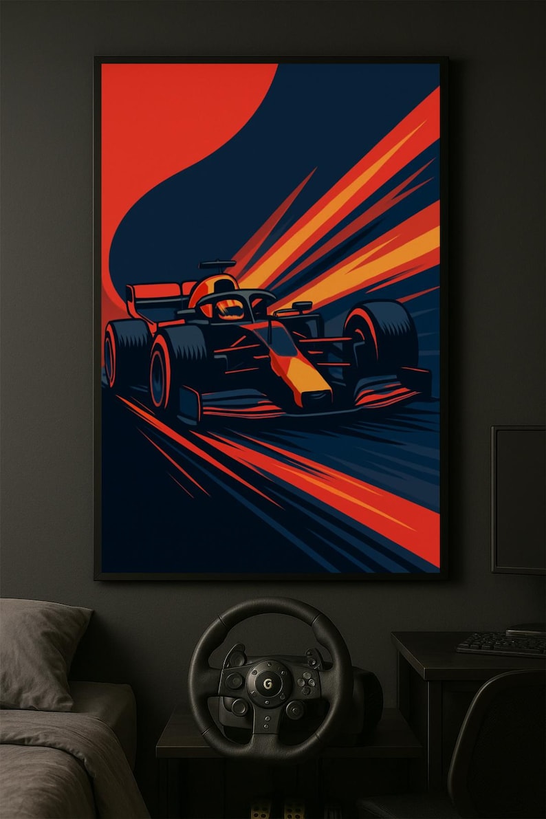 F1 Racing Helmet Wall Art - A2 - F1 wall art